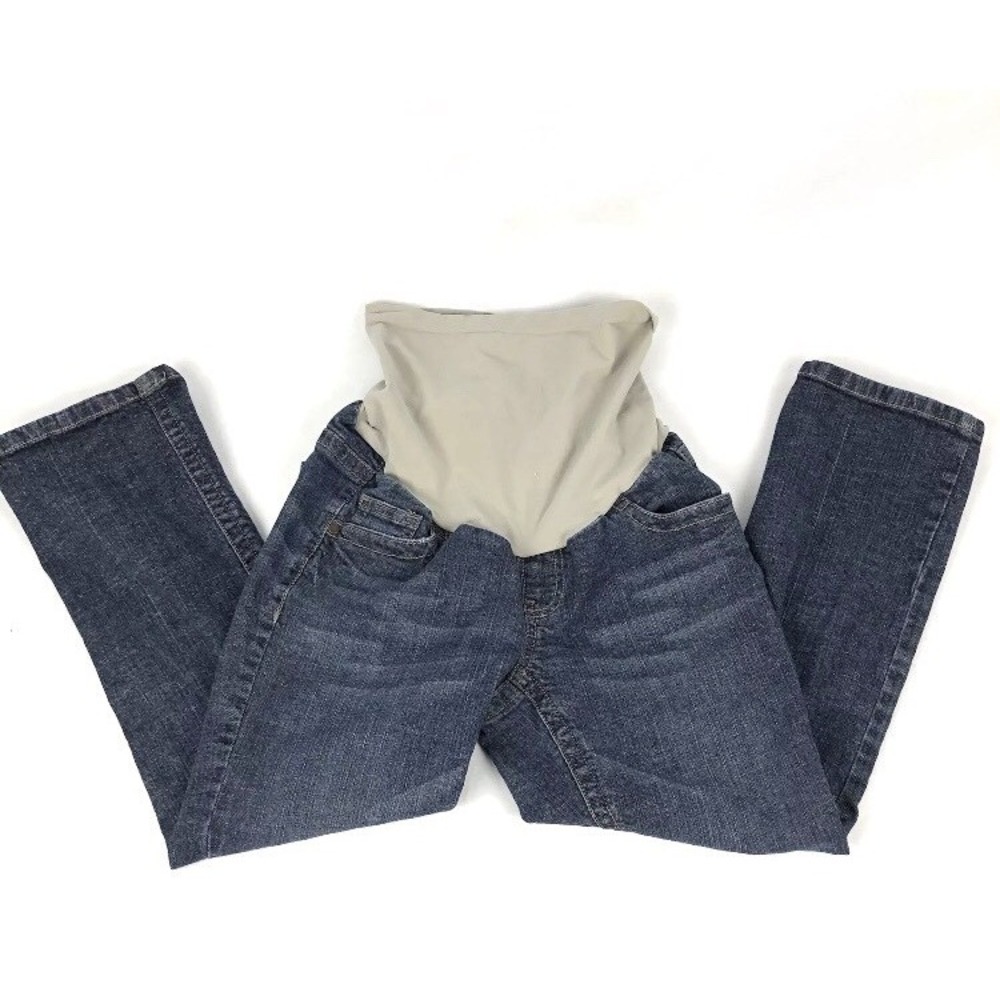 Indigo‎ Blue Maternity Jeans Women's Small S Medium Wash Stretch Blue